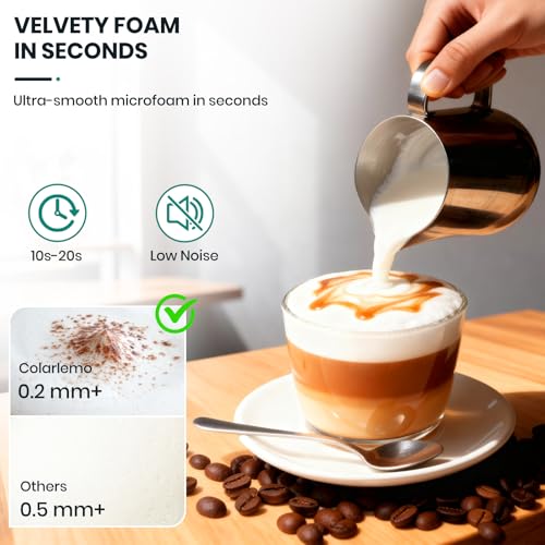 Colarlemo Milk Frother Handheld Rechargeable, Frother Wand Drink Mixer Electric Whisk for Coffee, Detachable With 3 Stainless Whisks, Hand Mixer for Lattes, Cappuccino, Matcha, Egg, No Stand, Silver - color: Silver, style: without stand