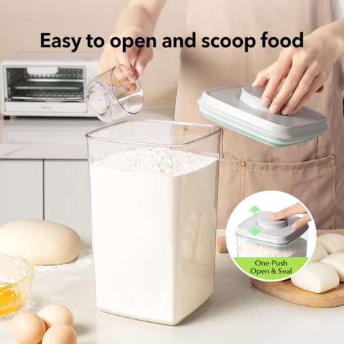 Food Storage Container Sets, 2.8 Qt + 4.2 Qt Airtight Canisters with Lids and 130ml Scoop, BPA-Free Plastic Pantry Containers for Flour, Sugar, Rice - color: 2.8 Qt + 4.2 Qt