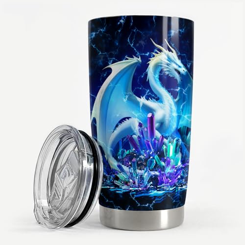 SANDJEST Dragon Tumbler 20oz Stainless Steel Insulated Coffee Travel Mug Cup for Women Mom Wife Dragon Gifts for Birthday Christmas Mother Day - color: Dragon
