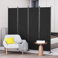 C-Hopetree 4 Panels Room Divider, 6 Ft Tall Indoor Folding Privacy Screen, Portable Partition Separator, Freestanding Separation Temporary Wall for Office, Bedroom, 80" W X 71" H, Black - size: 4-Panel