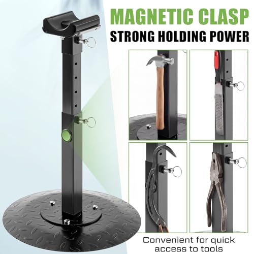 Zonon Farrier Horse Hoof Stand, Tool-Height Adjustable Metal Horse Hoof Trimming Tools, Extra-Large Base Enhances Stability, Blacksmith Farrier Stand(Black,Metal Round Base) - style: Metal Round Base