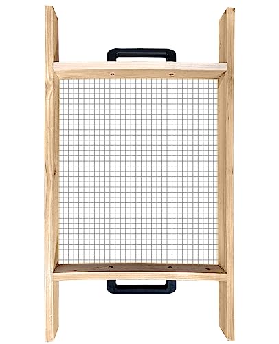 Large Soil Sifter, Dirt Sifter for Gardening, for Use in a Wheelbarrow, Compost Sifter, Garden Sieve for sifting Little Rocks/Top Soil/Leaves/Loam Soil/Sand/Gravel (17.8”×34.5” with Mesh Screen 1/2")