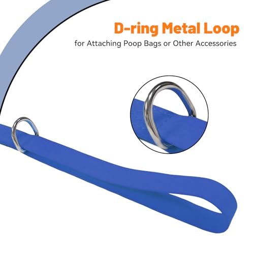 Waterproof Dog Leash, 5/6 FT Durable Odor-Proof Dog Leashes with Strong Metal Hooks Fits Small Medium or Large Dogs (Blue, 5FT - 3/4 inch Width) - color: Blue, size: 5FT - 3/4 inch Width