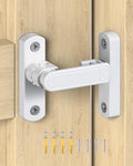 Adjustable Barn Door Locks, 90/180 Degree Gate Latch, White | Home Security Sliding Door Latch for Bedroom, Barn, Cabinet, Garden & Fence - color: White-1 Pc