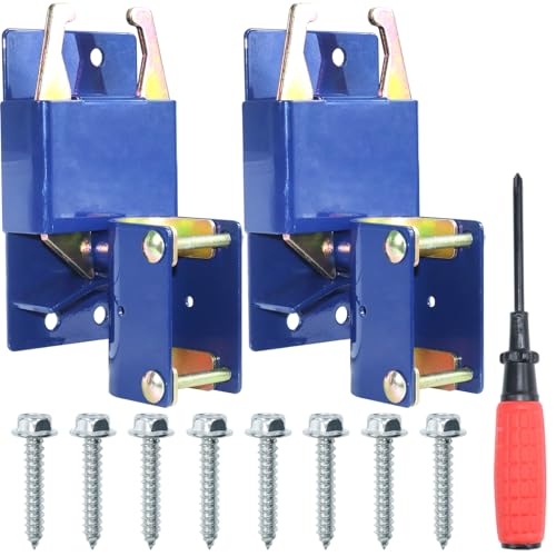 [Upgraded] 2 Pack Blue S16100100 Two Way Lockable Gate Latch | Include Hardware and Screwdriver, for Farm Gate Latch, Metal Gates with 1-5/8" to 2" Diameter Round Tubes - color: A06 xS16100300 Gate Latch for 1-5/8" to 2" Tubes