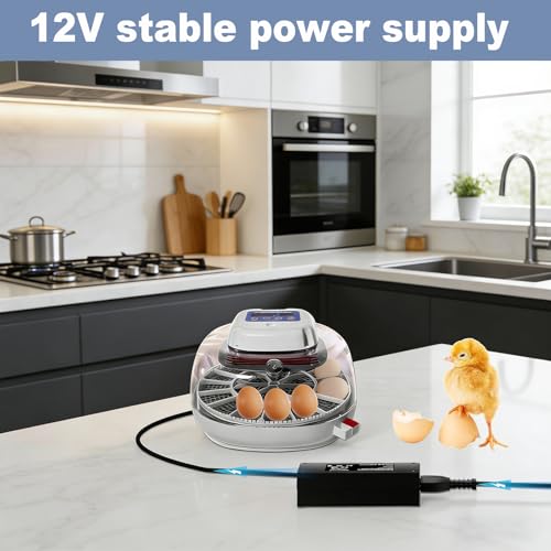 12V Power Cord for Nurture Right 360° Egg Incubator Compatible with Nurture Right 360° Egg Incubator Parts for Temperature Humidity Control Hatching Charger Power Adapter Cord