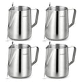 Dailyart Milk Frother Cup Set 12oz/350ml 4 Pcs Milk Frothing Pitcher | 304 Food Grade Stainless Steel, Dripless Spout, Internal Scale, Barista Milk Steamer Cup, Espresso Accessories Latte Art Tool - size: 12 Ounces(Pack of 4)