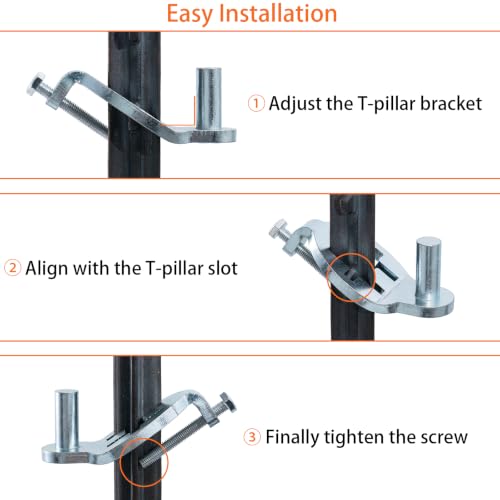 T-Post Gate Hinge Pins, 5/8" Pin Shank Compatible with Metal T Post, Galvanized Steel, Ideal for Chain Link Gates, Farm & Backyard, 2-Pack