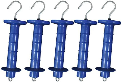 5 Pack Electric Fence Insulated Plastic gate Handle with Internal Spring and Double Ring end, Blue，for Electric Fence Gate Livestock Fence Agricultural Fencing and Pasture - style: PK5,Plastic Gate Handle,Blue