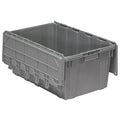 Akro-Mils 39160 Industrial Plastic Storage Tote with Hinged Attached Lid, (27-Inch L by 17-Inch W by 12-Inch H), Gray, (4-Pack) - size: 16.8 Gallons (4 Pack)