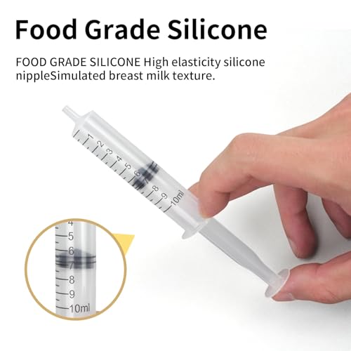 Professional Reusable Puppies Feeding Syringes for Newborn Kittens, Puppies, Pets, Wildlife, Rabbits, Squirrel,Small Animals (4Nipple+2 Syringes)