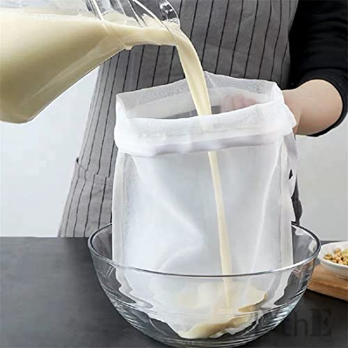 Food Grade Soy Milk Filter Bags, 200 Micron 20*30CM Fine Mesh Bag Milk Filter Bag All Purpose Food Strainer Nylon Cheesecloth