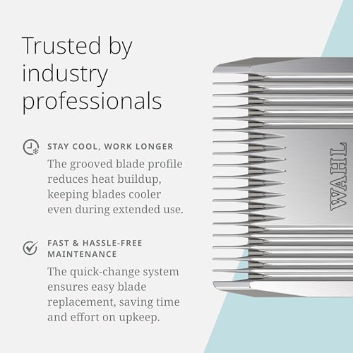 Wahl Pro Animal Prime Series Blades - Professional Fine Tooth Pet Clipper for Horse, Cat & Dog Grooming - Made from High-Carbon Steel - #7, 3.2mm - size: #7
