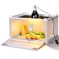 Chick Brooder Box with Adjustable Heat Lamp, Waterer & Feeder | Foldable Plastic Brooder Box for Chicken Chicks Ducks Quail Baby Birds, Transparent Visible, Easy to Clean, Waterproof