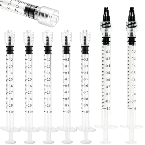 60 Pack 1ml Luer Lock Syringe without Needle Individually Sterile Sealed | 1cc Plastic Syringes For Colostrum Collection, Oral, Pet Feeding, Glue, Oils - size: 1ML
