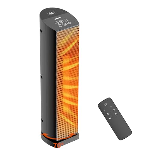 Space Heater for Indoor Use - 24 inches 1500W Ceramic Heater with Remote Control, 12 Hour Timer, Oscillation, LED Display, for Bedroom Office Indoor - size: small