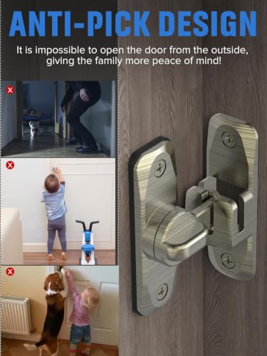 90/180 Degree Flip Barn Door Lock, Sliding Door Latch, Bronze-4PCS | Protect Privacy - Security Lock, Small Gate Latches Hardware for Barn, Garden, Bathroom, Cabinet, Window - color: Bronze-4PCS