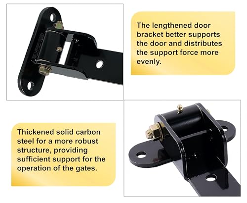 13" Heavy Duty Strap Gate Hinges,900LBS Load Capacity,Thickened Solid Steel | 2Pcs Built-in Ball Bearing T Hinge for 180°or90°Smooth Swing,Bolt or Weld-On Wooden/Metal,Garden Fence Shed Barn Gate(Patent) - size: Large-R