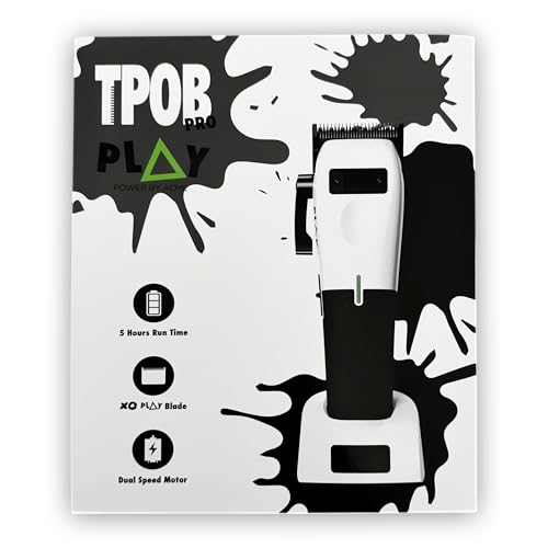 TPOB Play Barber Hair Clippers for Men 7500 RPM with Rubber Grips (White) - color: White