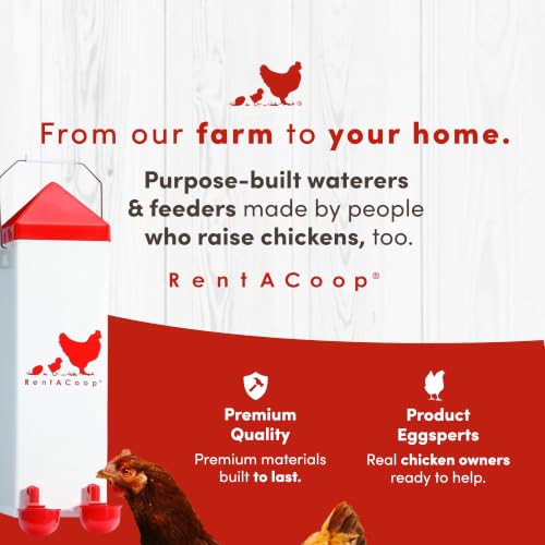 RentACoop High Rise 2 Gallon Chicken Waterer and 10lb Feeder Set