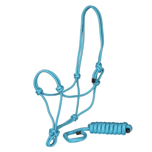 TuffRider Rugged Rope Halter with Matching 6 Foot Lead - color: Blue