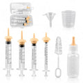 Pet Nursing Kit, Kitten Bottle Feeding Set with Silicone Nursing Nipples, Liquid Syringes, Formula Dispenser, Measuring Cup & Cleaning Brush for Newborn Puppies, Kittens & Other Small Animals