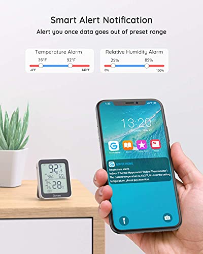 Govee Indoor Hygrometer Thermometer 2Pack H5075 with Bluetooth App Control (Pack of 2) - color: Black, size: 4 Pack