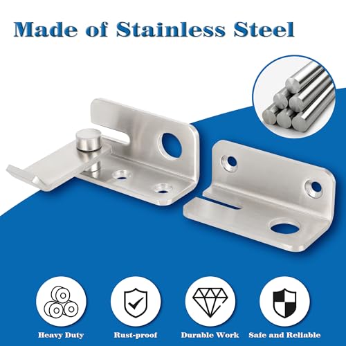 Alise Flip Latch Door Latch Gate Latch Barn Door Lock,Brusehd,Large Size | SUS 304 Stainless Steel Door Latch Lock for Wooden Fence Shed Barn Chicken Dog Cage Window Cabinet Backyard Garage - color: Brushed Nickel, size: Large Size (SUS304 SS)