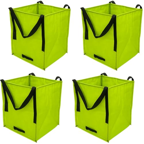 DURASACK Heavy Duty Storage Tote Bag 22-Gallon, Lime Green, Pack of 4 | Moving Bag Utility Tote for Laundry, Moving & Home Storage, Reusable Self-Standing Design, Holds up to 500 Pounds - color: Lime Green, size: Pack of 4