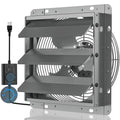 Hon&Guan 12 Inch Shutter Exhaust Fan with Stepless Speed Controller, 764 CFM High Airflow, 1600 RPM Wall Vent Fan, Automatic Gravity Shutters, Easy Install for Garage, Shed & Greenhouse, Gunmetal Gray - color: Gray, size: 12 Inch