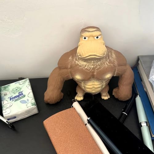 Squishy Monkey Toy - Brown Stretch Gorilla, Stretch Monkey Stress Relief Toy, Novelty TikTok Gorilla Squeeze Toys, Funny Splat Monkey Sensory Stress Toy for Anxiety Women Men Kids (Small) - style: Small Gorilla