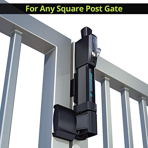 D&D ML3VPKA MagnaLatch Vertical Pull 12-inch Pet Safety Gate Latch, Black | Property & pet safety gate latch & lock, magnetic latching system. Weather-resistant. For square gate & fence post.