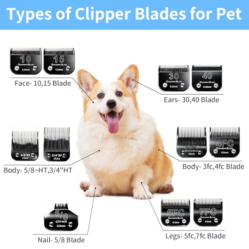 3 Pcs Size 7FC Detachable Dog Grooming Blades, Compatible with Andis, Oster A5, Wahl KM10 Series Clippers, Cut Length 3.2mm, Black (7FC 3.2mm, 3Pcs) - size: 7FC 3.2mm, 3Pcs