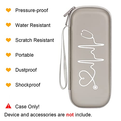 BOVKE Travel Carrying Case Compatible with 3M Littmann Classic III, Lightweight II S.E, MDF Acoustica Deluxe Stethoscopes - Extra Room for Medical Scissors EMT Trauma Shears and LED Penlight, Grey - color: Pu Leather_Grey