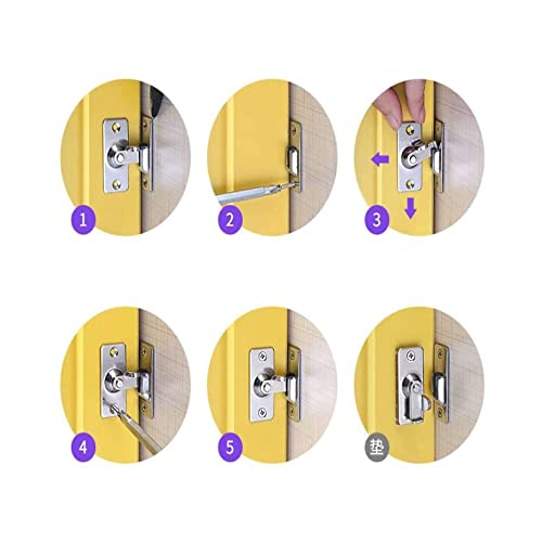 Door Hasp Latch 90 Degree, Stainless Steel Safety Angle Locking Latch Pocket Door Lock Screen Door Lock Sliding Door Latch for Push/Sliding/Barn Door