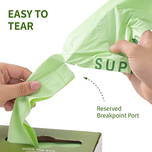 SUPERBIO 1.6 Gallon Compostable Food Scrap Bags with Handles | Handle Tie, Small, 50 Count, 2 Pack, BPI & OK compost HOME - color: 1.6 Gallon Handle Tie, 100 Count (2 Pack)