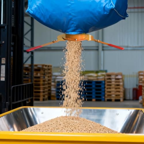 Bulk Bag Unloader for Animal Feed, Grain & Fertilizer | FIBC Big Bag Dispenser | Heavy-Duty, Portable Tool for Farm, Warehouse, Construction - color: Yellow