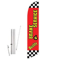 GLOBAL ADVERTISING SOLUTIONS Auto Repair Feather Flag Eye Catching Banner Sign for Business and Marketing Complete Set with 15 ft Pole Kit and Ground Spike (Brake Service) - style: Brake Service