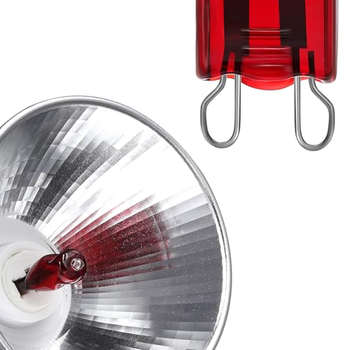 3 Pack G9 Infrared Heat Lamp Bulbs - Dimmable Night Red UVA Reptile Heat Lamp, 2 Pin Base Mini Reptile Light Bulb Replacement (50 Watt)