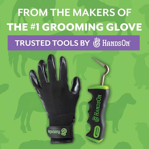 Handson Hoof Pick - Horse Grooming Supplies for Daily Cleaning & Maintenance - Metal Pick w/Hoof Filer for Horses - Ergonomic Grip
