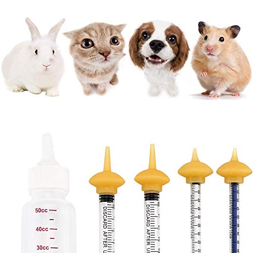 Pet Feeding Bottle and Syringes with Nipples for Small Cat Dog Animals (Model 1) - size: model1