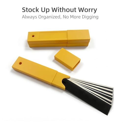 30 Pack 4 Inch Scraper Blades, High-Carbon Steel, with Storage Box | 21 Blades + Gloves Included, Hollow Handle Extends Reach, Non-slip PVC Grip, Ideal for Glass Stove Floor Paint Removal - color: 30pcs Replacement Blades