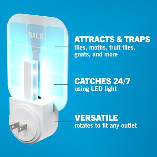 Safer Home Flying Insect Trap, Plug-in Fruit Fly Trap for Indoors, 2-Pack | Flying Insect, Moth, & Gnat Trap, Fruit Fly Killer, Fly Catcher, 24/7 Catch, Chemical-Free, 2 Traps + 2 Glue Cards, SH502-2SR - size: 2 Traps + 2 Glue Cards