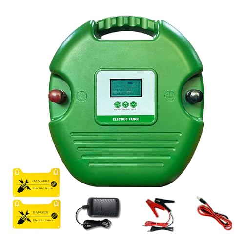 12KV High Joule Livestock Energizer, AC DC Solar Pasture | Electric Fence Charger 40km 25-100 acre, cattle horse; heavy-duty rugged, apiary bear protection, LCD alert, plug-and-play