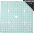ENKOSI Large 27 x 27 inch Square Non-Slip Shower Mat | Anti Slip Shower Stall Mat for Elderly and Young | Durable Shower Mat with Strong Secure Suction Cups and Drain Holes (27x27 Aqua Green) - color: Aqua Green