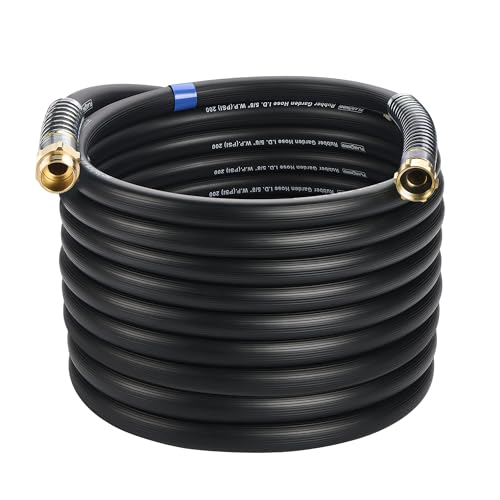 5/8 IN. × 75FT. Heavy Duty Rubber Garden Hose, High Flow 5/8" I.D. Brass Fitting No Memory Durable Heavy Duty Water Hose for Watering, Irrigation, Water Transfer Pump - color: Black, size: 75FT