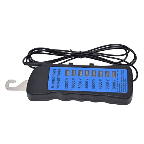12KV Neon Fence Voltage Tester, 2000 to 12000V ABS Material with 8 Neon Indicator Lights, for Farms Home Gardens and Livestock Enclosures