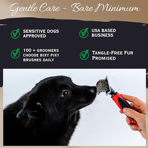 Tiny Slicker Brush for Dogs - Protected Pins for Extra Comfort - 1 inch Pins for Easy Detangling for Long Hair Dog, Cats, Doodle, Goldendoodle - size: Tiny Bruh