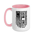 Livestock Show Uncle US Flag Livestock Show Uncle Ceramic Mug, Pink/White, 15oz - color: Pink/White, size: 15 Ounces