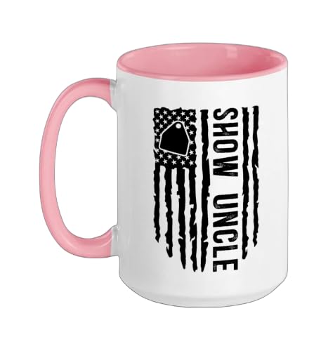 Livestock Show Uncle US Flag Livestock Show Uncle Ceramic Mug, Pink/White, 15oz - color: Pink/White, size: 15 Ounces